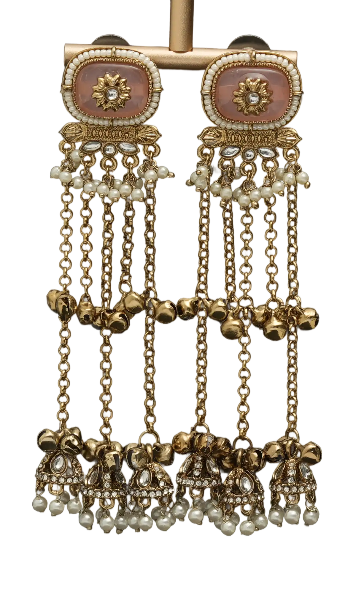Long Cascade Jhumka Earrings — view 3