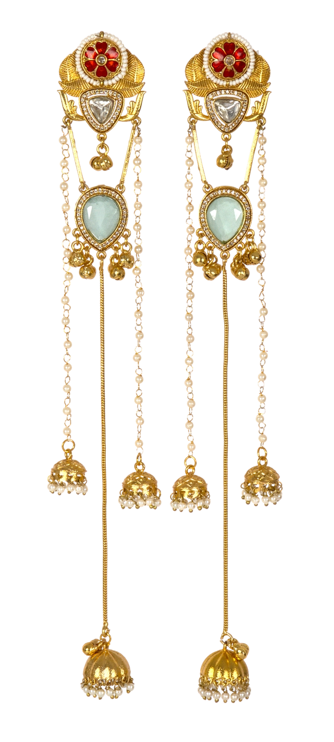 Long Sahara jhumka earrings — view 4
