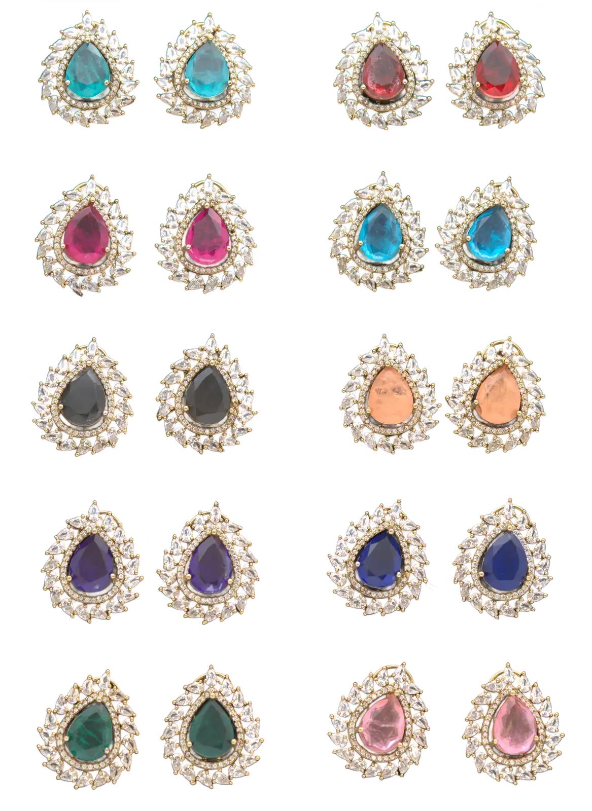 Teardrop Kundan Stud Earrings — view 11