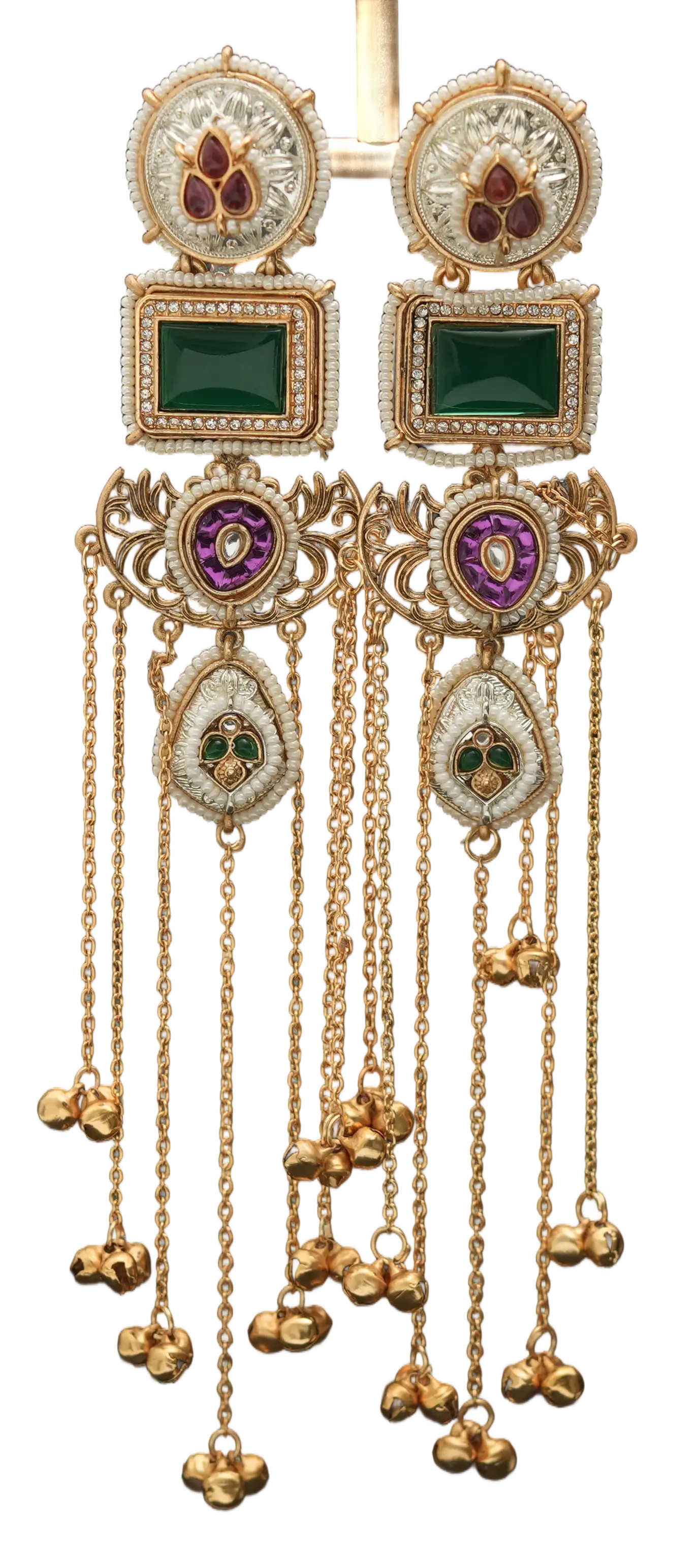 Long Heritage Chain Tassel Earrings — view 3