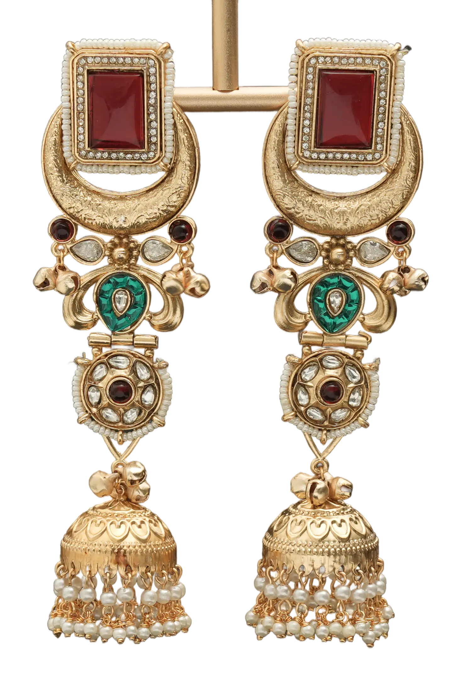 Heritage Crescent Jhumka Earrings — view 3