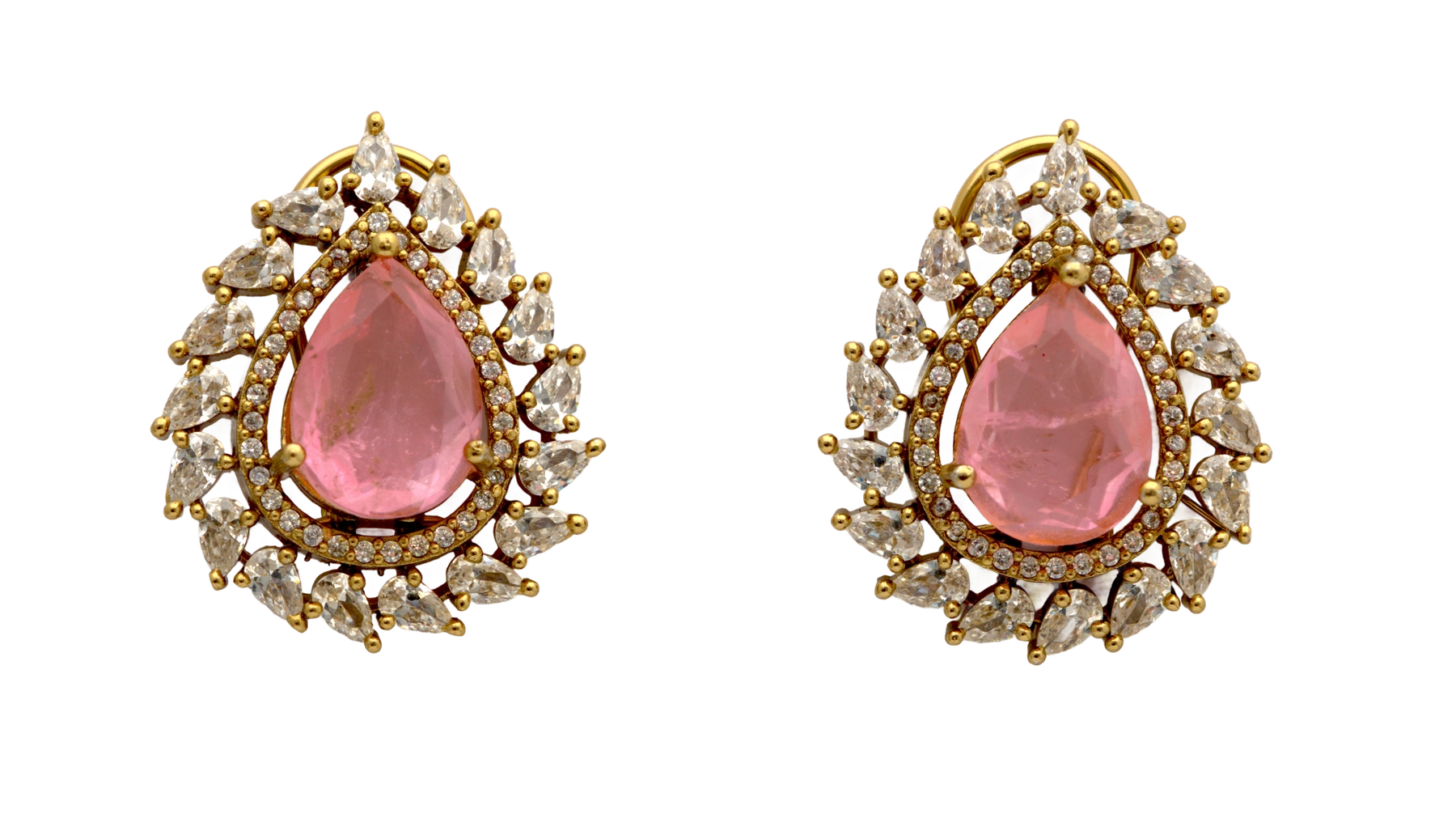 Teardrop Kundan Stud Earrings — view 9