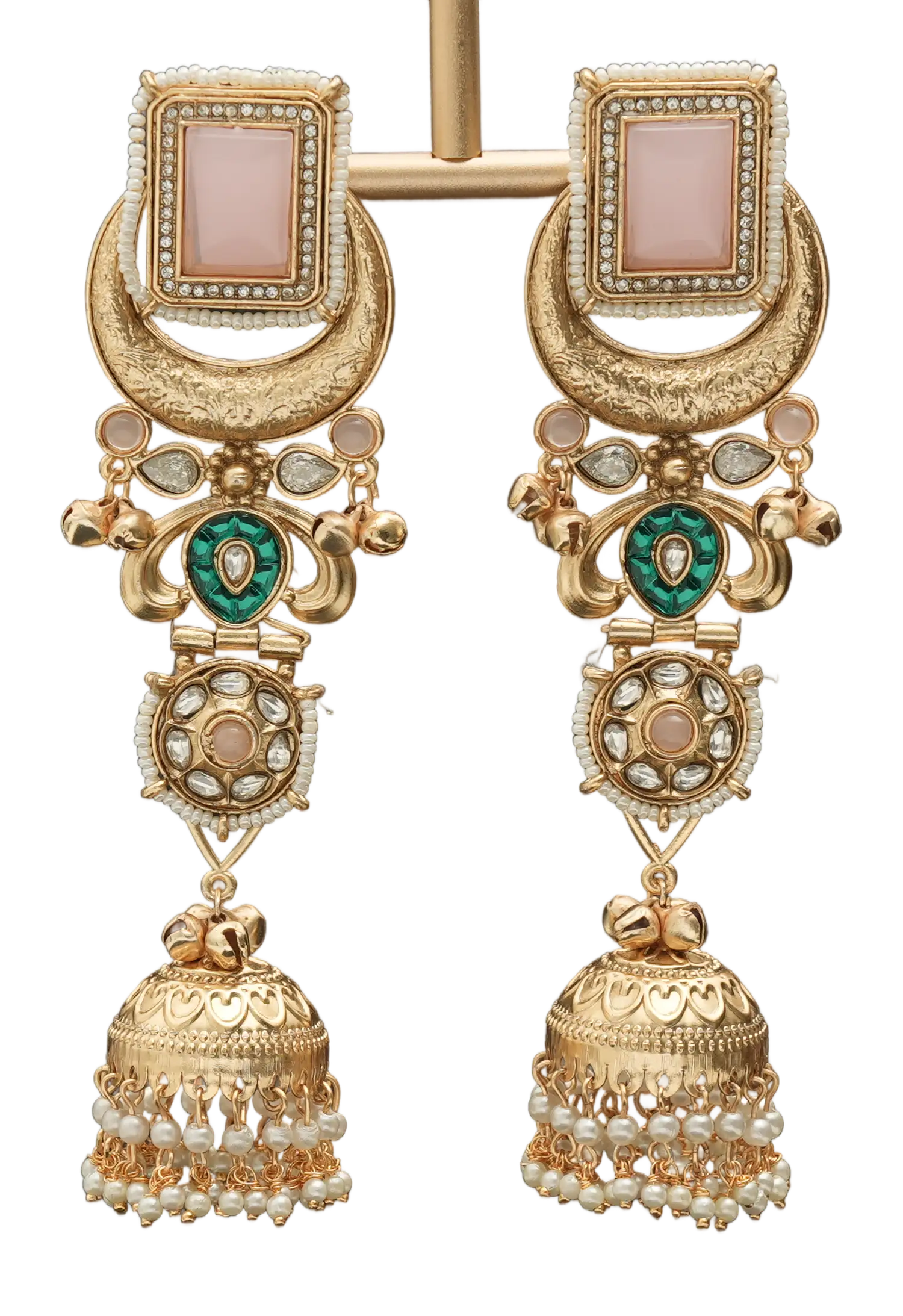 Heritage Crescent Jhumka Earrings — view 2