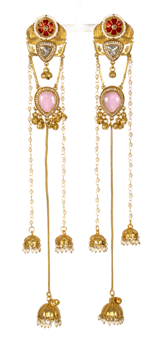 Long Sahara jhumka earrings — view 3
