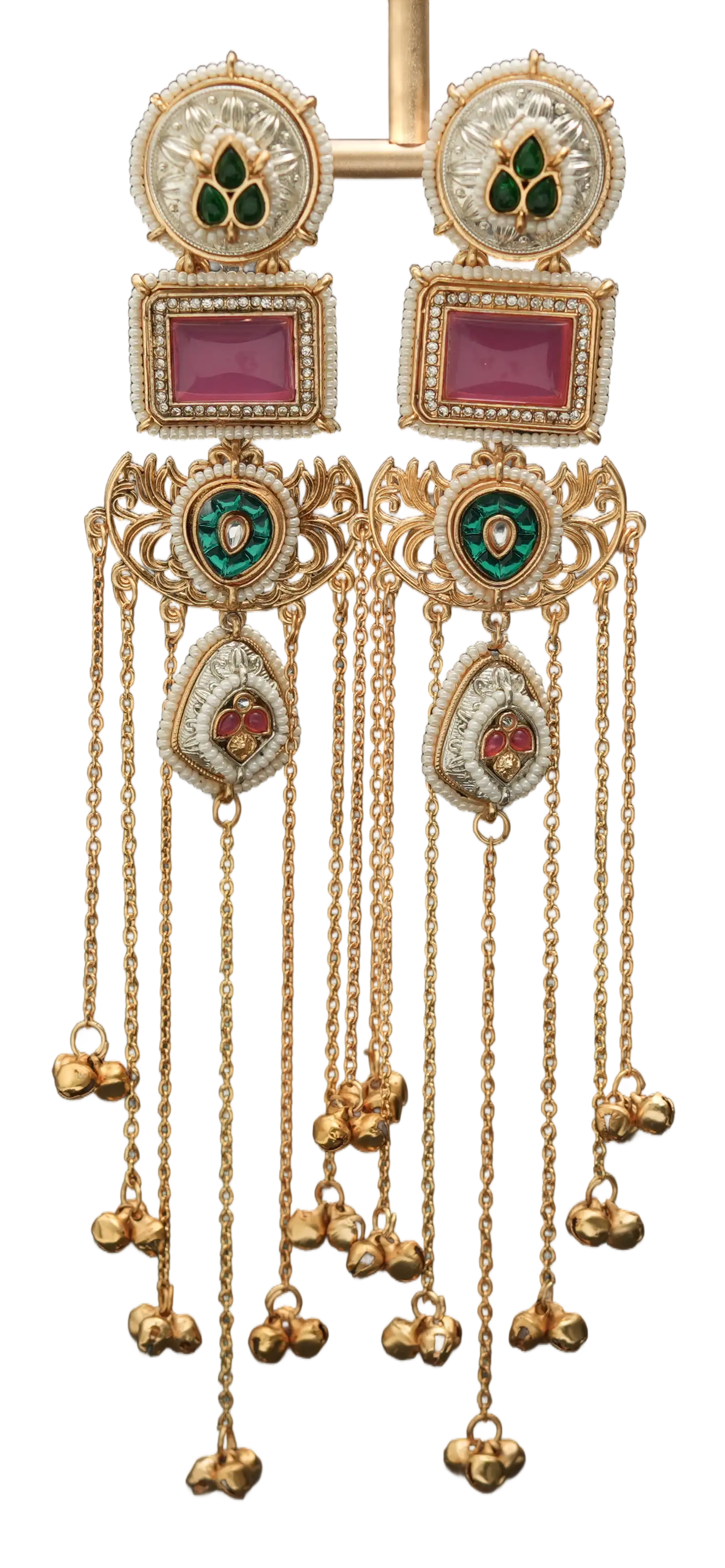 Long Heritage Chain Tassel Earrings — view 2